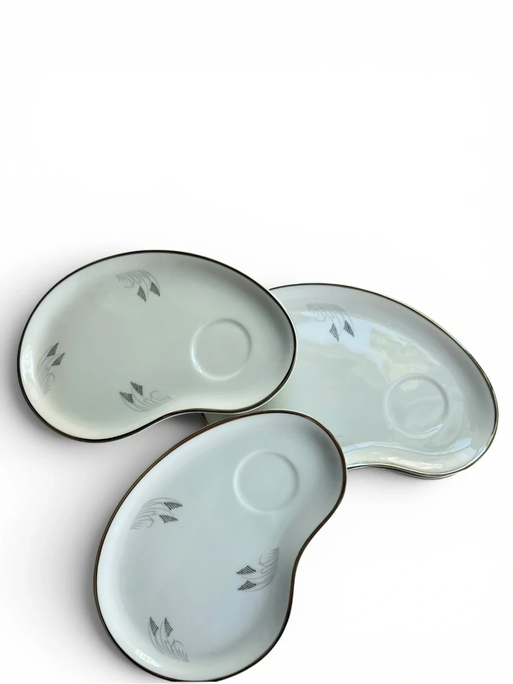 Fukagawa Arita Japan Hand Painted Kidney Saucer Set of 6 Pattern 706 Vintage